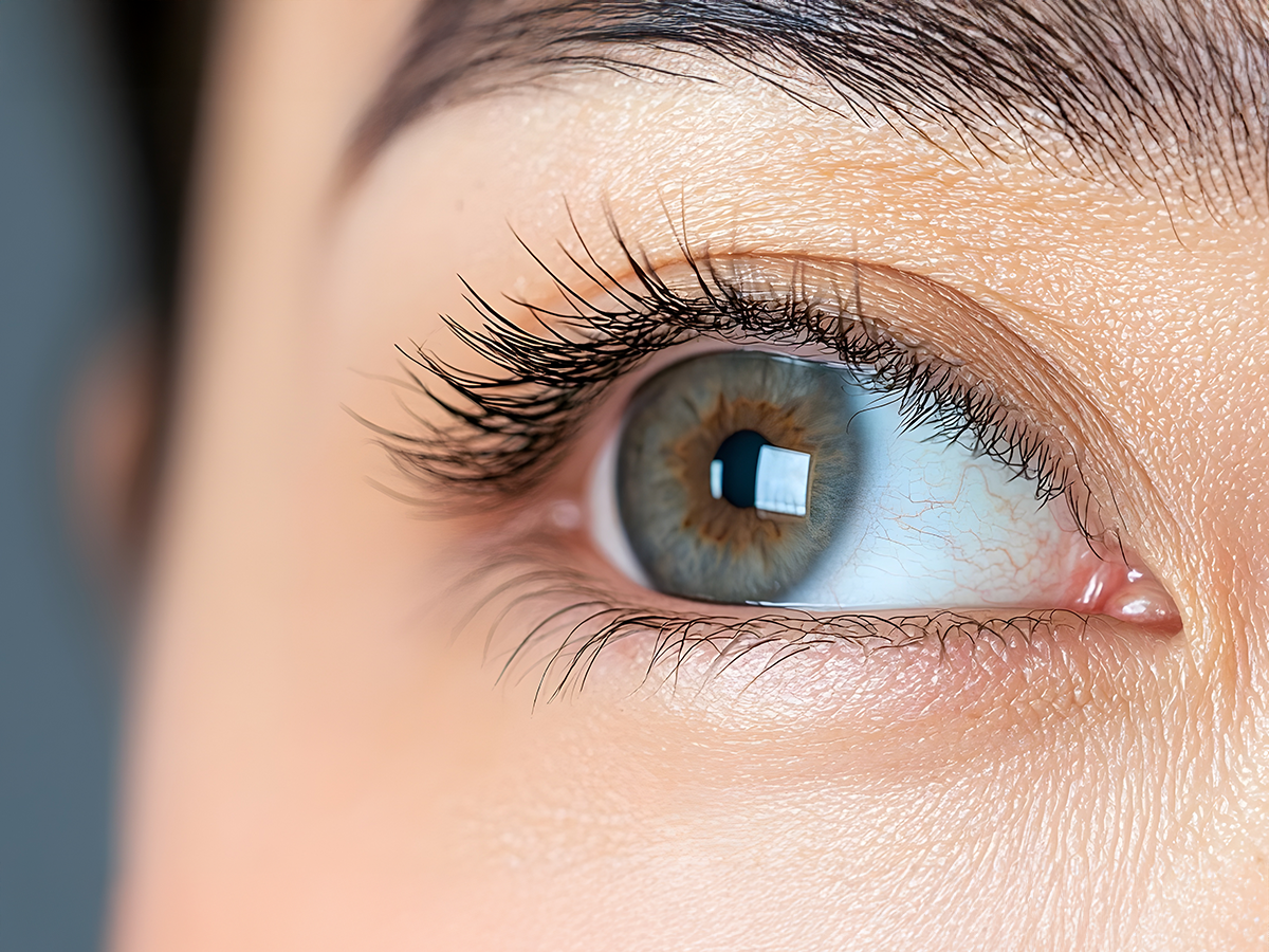 Photographie en gros plan d'un oeil féminin